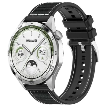Каишка за Huawei Watch GT 2 (46 мм)/GT 2 Pro/GT 3 Pro (46 мм)/Ultimate, Xiaomi Watch S1 - Каишка за часовник (W051) - Черен