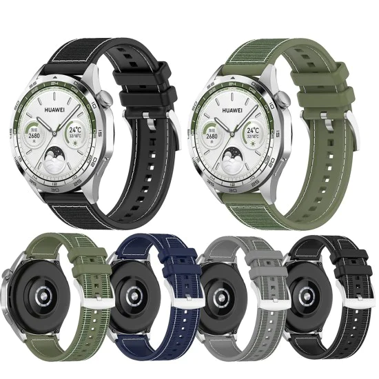 Каишка за Huawei Watch GT 2 (46 мм)/GT 2 Pro/GT 3 Pro (46 мм)/Ultimate, Xiaomi Watch S1 - Каишка за часовник (W051) - Черен