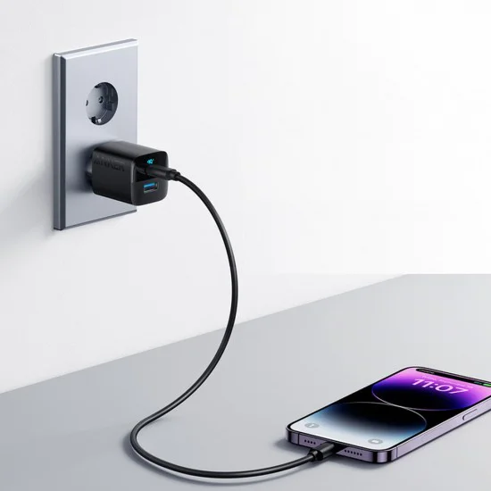 Priza Charger Type-C, USB, Fast Charging, 33W - Anker 323 (A2331G11) - Черен