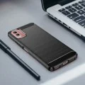Калъф за Nokia C32 - Карбон силикон - черен