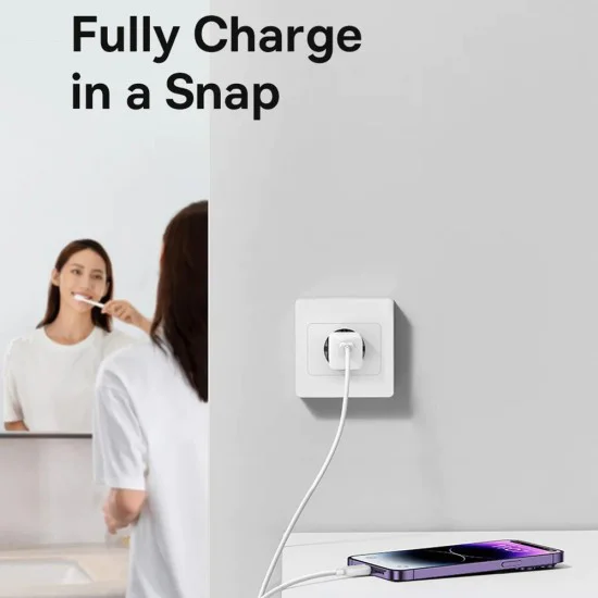 Зарядно устройство Type-C, бързо зареждане, GaN, 30W + Type-C кабел, 100W, 1m - Baseus (P1011090902113-00) - Cluster Black