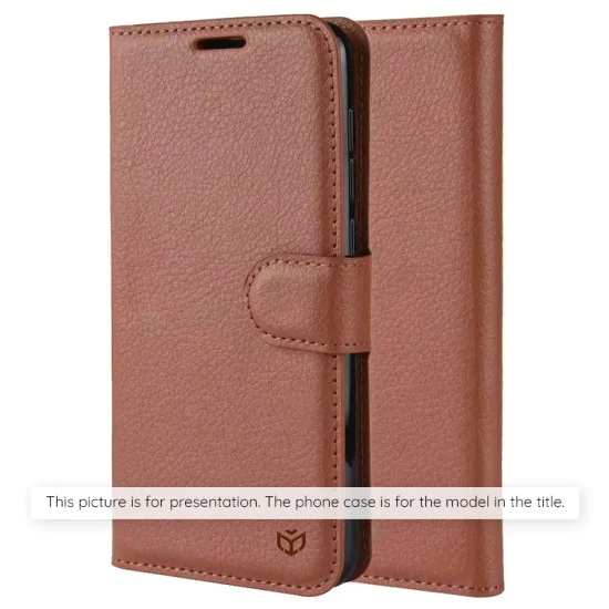 Калъф тефтер – Honor X5c Plus – Techsuit Leather Folio – Кафяв