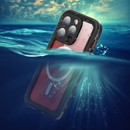 Калъф за iPhone 15 Pro - ShellBox Waterproof IP68 MagSafe Case - черен