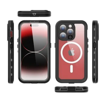 Калъф за iPhone 15 Pro - ShellBox Waterproof IP68 MagSafe Case - черен