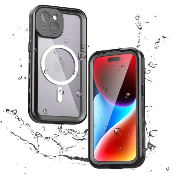 Калъф за iPhone 15 - ShellBox Waterproof IP68 MagSafe Case - черен