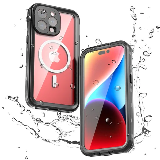 Калъф за iPhone 15 Pro Max - ShellBox Waterproof IP68 MagSafe Case - черен
