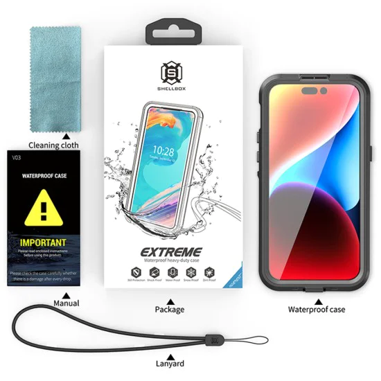 Калъф за iPhone 15 Pro Max - ShellBox Waterproof IP68 MagSafe Case - черен