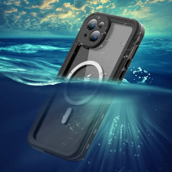 Калъф за iPhone 15 Plus - ShellBox Waterproof IP68 MagSafe Case - черен