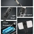 Селфи стик Gimbal с дистанционно управление и LED светлина, режим на заспиване, 76 см - (C06) - черен