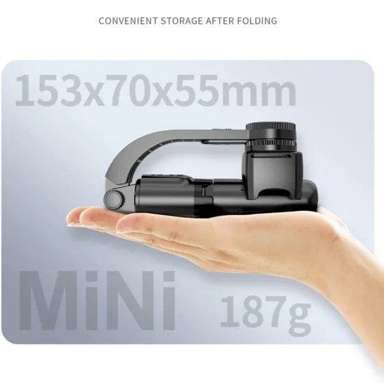 Селфи стик със статив и дистанционно управление, 70 см - (L08Mini) - черен