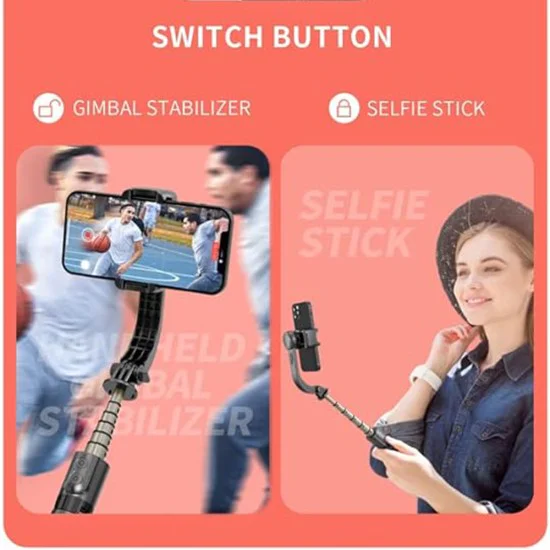 Селфи стик със статив и дистанционно управление, 70 см - (L08Mini) - черен