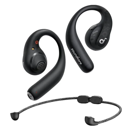 Безжични спортни слушалки, Bluetooth, водоустойчиви - Anker AeroFit (A3871G11) - черни