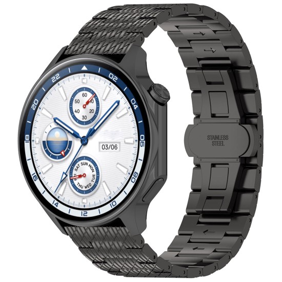 Каишка за Huawei Watch GT 2 (46mm)/GT 2 Pro/GT 3 Pro (46mm)/Ultimate, Xiaomi Watch S1 - Каишка за часовник (W052) - Черен