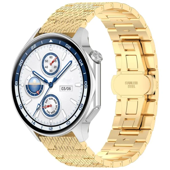 Каишка за Huawei Watch GT 2 (46 мм)/GT 2 Pro/GT 3 Pro (46 мм)/Ultimate, Xiaomi Watch S1 - Каишка за часовник (W052) - Злато