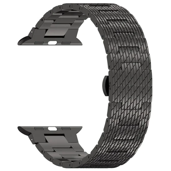 Каишка за Apple Watch 1/2/3/3/4/4/5/5/6/6/7/8/7/8/9/10/10/SE/SE 2 (38/40/41/42 mm ) - Каишка за часовник (W052) - Черна