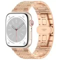 Каишка за Apple Watch 1/2/3/3/4/4/5/5/6/6/7/8/7/8/9/10/10/SE/SE 2 (38/40/41/42 mm ) - Каишка за часовник (W052) - Розово злато