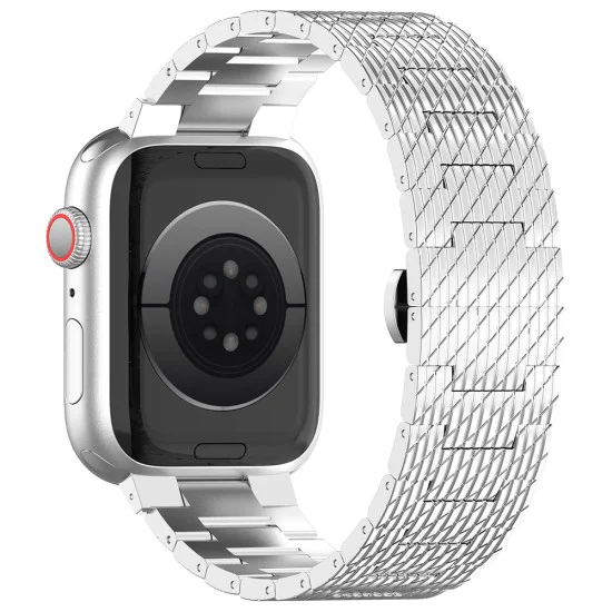 Каишка за Apple Watch 1/2/3/3/4/4/5/5/6/6/7/8/7/8/9/10/10/SE/SE 2 (38/40/41/42 mm ) - Каишка за часовник (W052) - Сребро