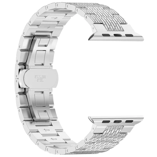 Каишка за Apple Watch 1/2/3/3/4/4/5/5/6/6/7/8/7/8/9/10/10/SE/SE 2 (38/40/41/42 mm ) - Каишка за часовник (W052) - Сребро