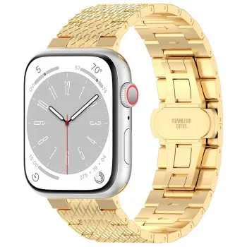 Каишка за Apple Watch 1/2/3/3/4/4/5/5/6/6/7/8/7/8/9/10/10/SE/SE 2 (38/40/41/42 mm ) - Каишка за часовник (W052) - Злато