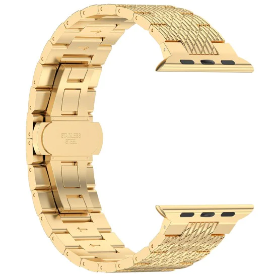 Каишка за часовник за Apple Watch 1/2/3/3/4/4/5/5/5/6/6/7/8/7/8/9/10/SE/SE/SE 2/Ultra/Ultra 2 (42/44/45/46/49 мм) - Каишка за часовник (W052) - Злато