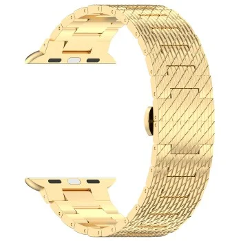 Каишка за часовник за Apple Watch 1/2/3/3/4/4/5/5/5/6/6/7/8/7/8/9/10/SE/SE/SE 2/Ultra/Ultra 2 (42/44/45/46/49 мм) - Каишка за часовник (W052) - Злато