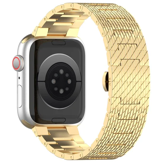 Каишка за часовник за Apple Watch 1/2/3/3/4/4/5/5/5/6/6/7/8/7/8/9/10/SE/SE/SE 2/Ultra/Ultra 2 (42/44/45/46/49 мм) - Каишка за часовник (W052) - Злато