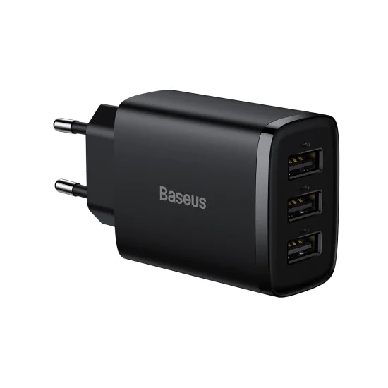 3xUSB, 17W - Baseus (CCXJ020101) - Черен