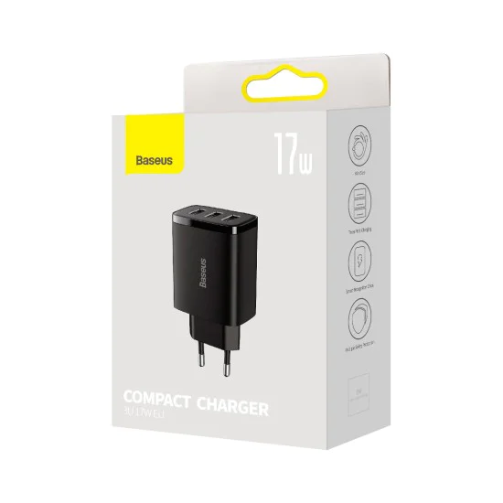 3xUSB, 17W - Baseus (CCXJ020101) - Черен