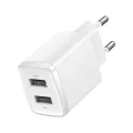 Букса за зарядно 2xUSB 10.5W - Baseus (CCXJ010202) - Бяла