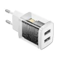 Букса за зарядно 2xUSB 10.5W - Baseus (CCXJ010202) - Бяла