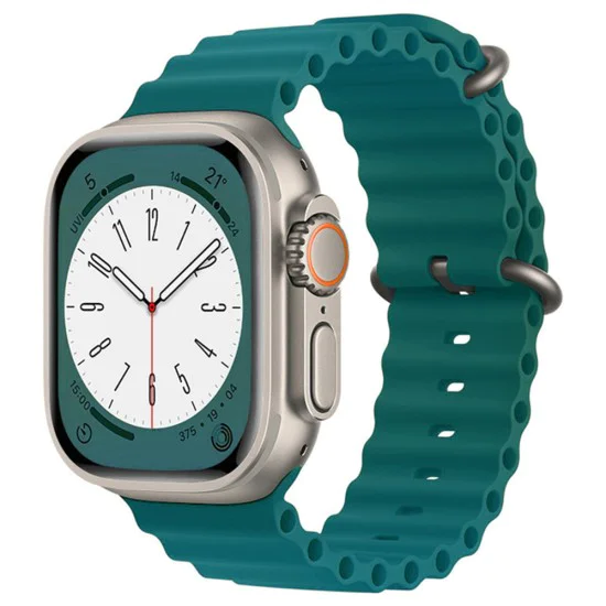 Каишка за Apple Watch 1/2/3/3/4/4/5/5/5/6/6/7/8/7/8/9/10/SE/SE/SE 2/Ultra/Ultra 2 ( 42/44/45/46/49 mm) - Каишка за часовник (W038) - Office Green