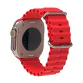 Каишка за часовник за Apple Watch 1/2/3/3/4/4/5/5/5/6/6/7/8/7/8/9/10/SE/SE/SE 2/Ultra/Ultra 2 (42/44/45/46/49 мм) - Каишка за часовник (W038) - Червен