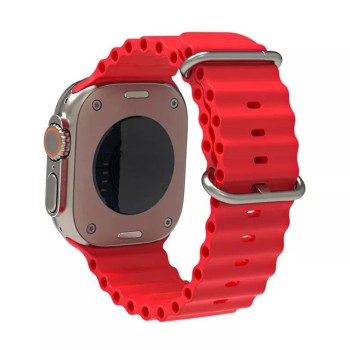 Каишка за часовник за Apple Watch 1/2/3/3/4/4/5/5/5/6/6/7/8/7/8/9/10/SE/SE/SE 2/Ultra/Ultra 2 (42/44/45/46/49 мм) - Каишка за часовник (W038) - Червен
