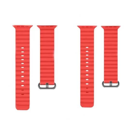 Каишка за часовник за Apple Watch 1/2/3/3/4/4/5/5/5/6/6/7/8/7/8/9/10/SE/SE/SE 2/Ultra/Ultra 2 (42/44/45/46/49 мм) - Каишка за часовник (W038) - Червен