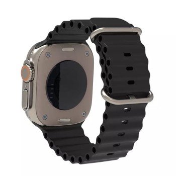 Каишка за часовник за Apple Watch 1/2/3/3/4/4/5/5/5/6/6/7/8/7/8/9/10/SE/SE/SE 2/Ultra/Ultra 2 (42/44/45/46/49 мм) - Каишка за часовник (W038) - Черен