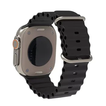 Каишка за часовник за Apple Watch 1/2/3/3/4/4/5/5/5/6/6/7/8/7/8/9/10/SE/SE/SE 2/Ultra/Ultra 2 (42/44/45/46/49 мм) - Каишка за часовник (W038) - Черен