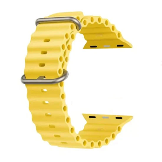 Каишка за часовник за Apple Watch 1/2/3/3/4/4/5/5/5/6/6/7/8/7/8/9/10/SE/SE/SE 2/Ultra/Ultra 2 (42/44/45/46/49 мм) - Каишка за часовник (W038) - Жълт