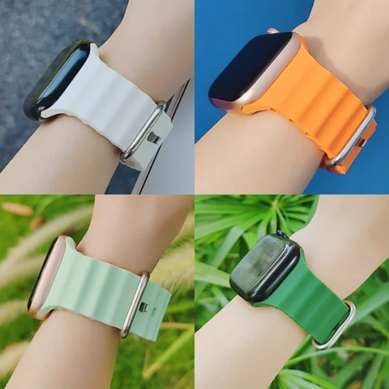 Каишка за часовник за Apple Watch 1/2/3/3/4/4/5/5/5/6/6/7/8/7/8/9/10/SE/SE/SE 2/Ultra/Ultra 2 (42/44/45/46/49 мм) - Каишка за часовник (W038) - Жълт