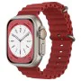 Каишка за Apple Watch 1/2/3/3/4/4/5/5/5/6/6/7/8/7/8/9/10/SE/SE/SE 2/Ultra/Ultra 2 ( 42/44/45/46/49 мм) - Каишка за часовник (W038) - Червено вино