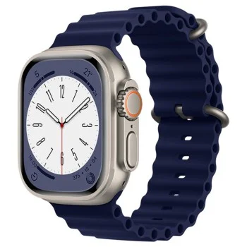 Каишка за часовник за Apple Watch 1/2/3/3/4/4/5/5/5/6/6/7/8/7/8/9/10/SE/SE/SE 2/Ultra/Ultra 2 (42/44/45/46/49 мм) - Каишка за часовник (W038) - Тъмно син