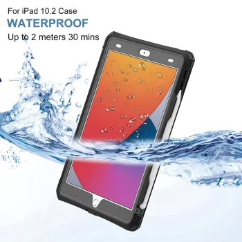 Калъф за iPad 10.2" (2019 / 2020 / 2021) - ShellBox Waterproof IP68 - Черен
