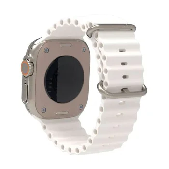 Каишка за Apple Watch 1/2/3/3/4/4/5/5/5/6/6/7/8/7/8/9/10/SE/SE/SE 2/Ultra/Ultra 2 ( 42/44/45/46/49 мм) - Каишка за часовник (W038) - Бяла