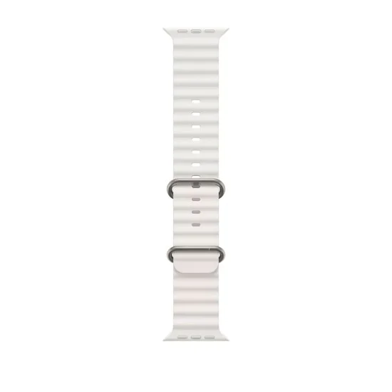 Каишка за Apple Watch 1/2/3/3/4/4/5/5/5/6/6/7/8/7/8/9/10/SE/SE/SE 2/Ultra/Ultra 2 ( 42/44/45/46/49 мм) - Каишка за часовник (W038) - Бяла