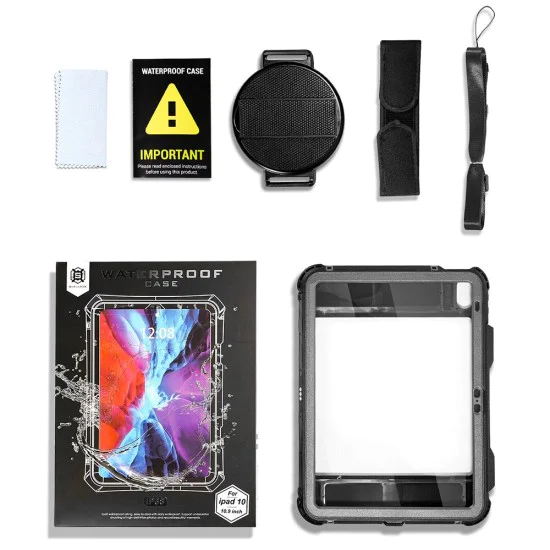 Калъф за iPad 10 (2022) 10.9 - ShellBox Waterproof IP68 - Черен