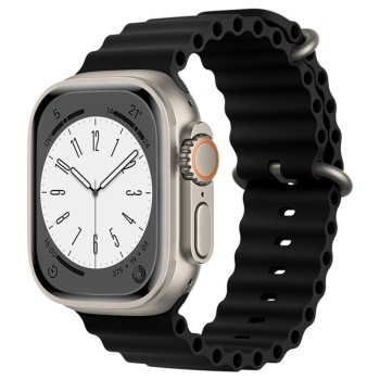 Каишка за Apple Watch 1/2/3/3/4/4/5/5/6/6/7/8/7/8/9/10/10/SE/SE 2 (38/40/41/42 mm ) - Каишка за часовник (W038) - Черна