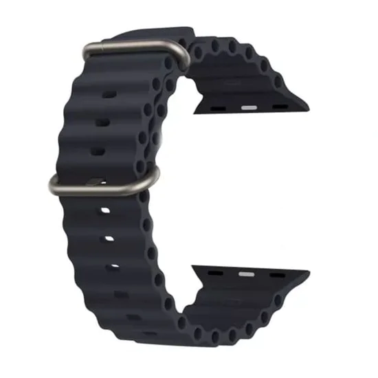 Каишка за Apple Watch 1/2/3/3/4/4/5/5/6/6/7/8/7/8/9/10/10/SE/SE 2 (38/40/41/42 mm ) - Каишка за часовник (W038) - Черна