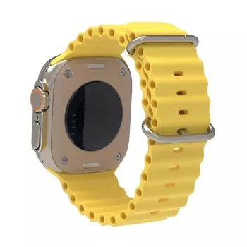 Каишка за Apple Watch 1/2/3/3/4/4/5/5/6/6/7/8/8/9/9/10/10/SE/SE 2 (38/40/41/42 мм) - Каишка за часовник (W038) - Жълта