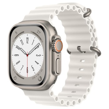 Каишка за Apple Watch 1/2/3/3/4/4/5/5/6/6/7/8/7/8/9/10/10/SE/SE 2 (38/40/41/42 mm ) - Каишка за часовник (W038) - Бяла