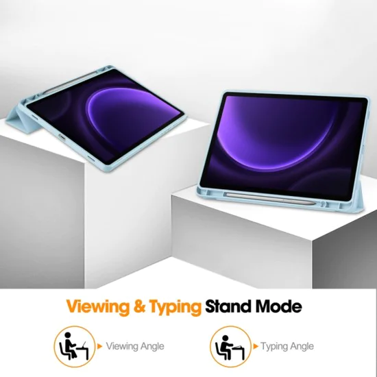 Калъф за Samsung Galaxy Tab S9 / S9 FE / S10 FE - Flex Trifold - Небесно син
