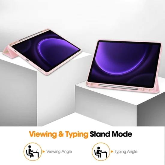 Калъф за Samsung Galaxy Tab S9 / S9 FE / S10 FE - Flex Trifold - Розов